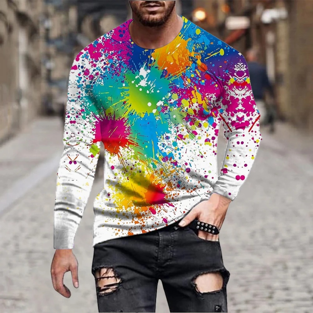 Men'S Fashion T Shirts - T-shirt à manches longues imprimé en