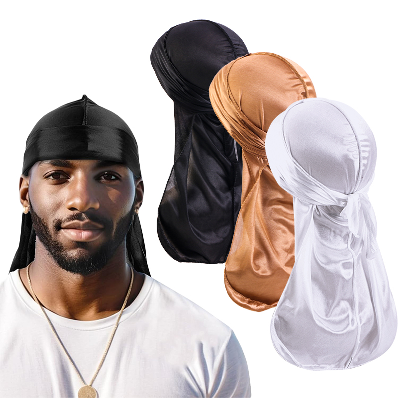 3 pièces/lot Long Durag soie S - Men'S Fashion With Hat avis et prix