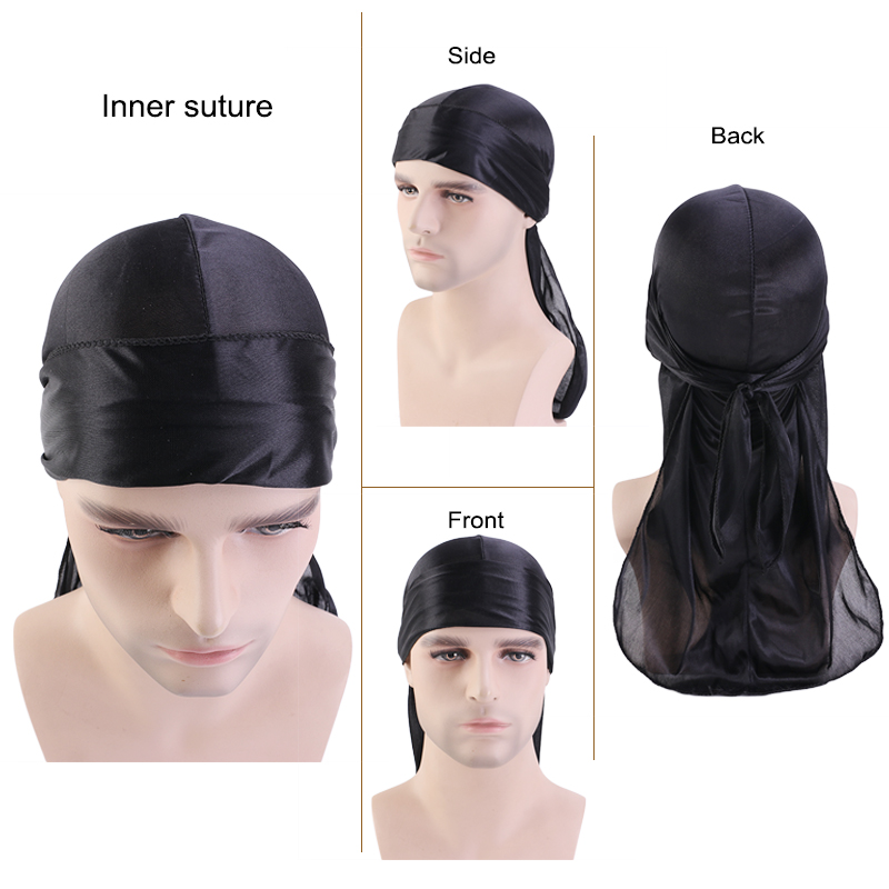 3 pièces/lot Long Durag soie S - Men'S Fashion With Hat avis et prix