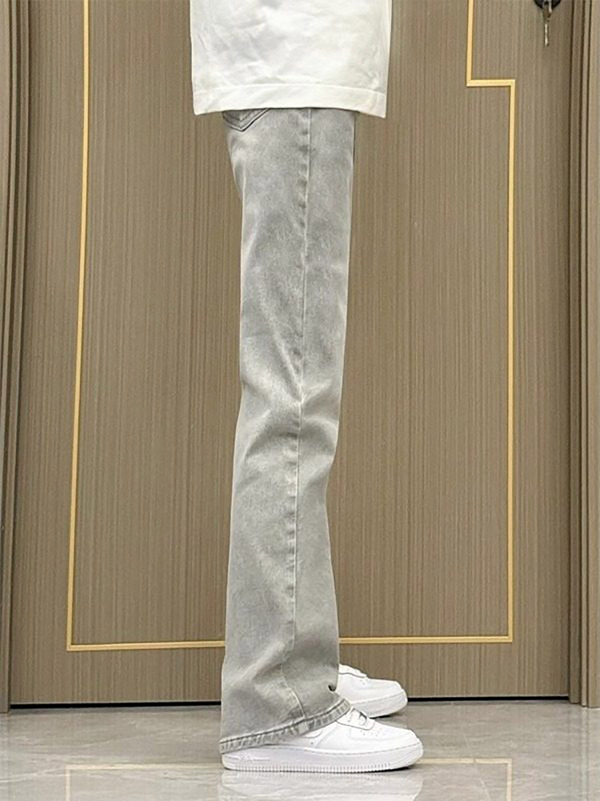 Jeans coupe droite slim gris f - Men'S Fashion Grey Jeans avis et prix